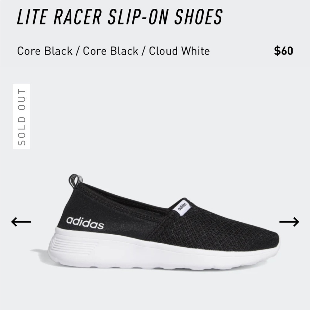 Adidas Lite Racer Slip On Memory Cloud Foam 8